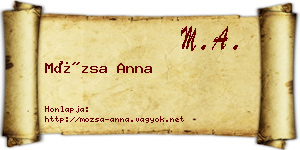 Mózsa Anna névjegykártya